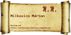 Milkovics Márton névjegykártya